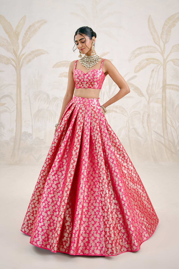 Fuchsia Pink Lehenga Set.