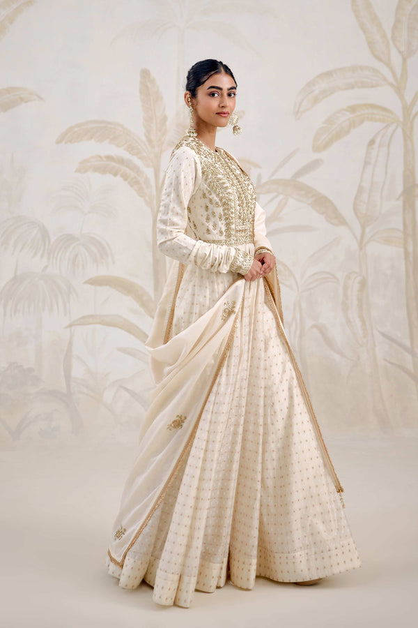 Ivory Anarkali Set.