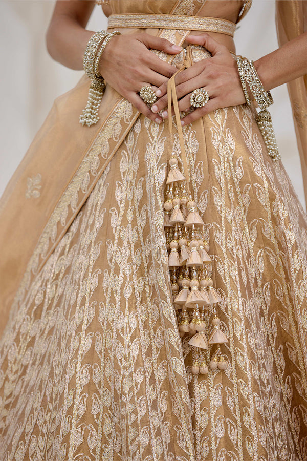 Gold Lehenga Set.