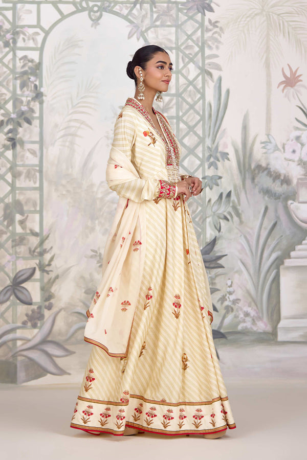 Ivory Anarkali Set.