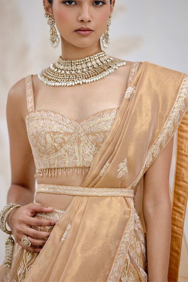 Gold Lehenga Set.