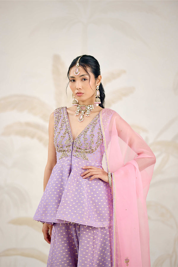 Orchid Lavender Sharara Set.