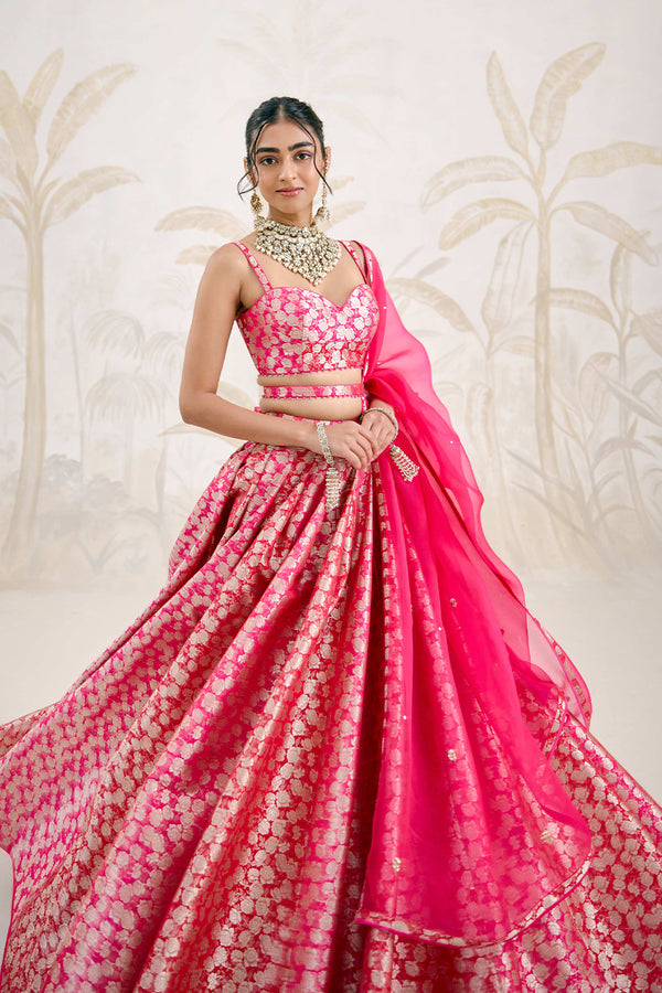 Fuchsia Pink Lehenga Set.