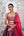 Coral Red Brown Lehenga Set.