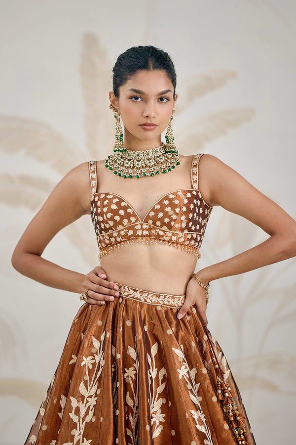 Coffee Brown Lehenga Set.