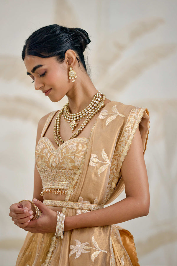 Gold Lehenga Set.