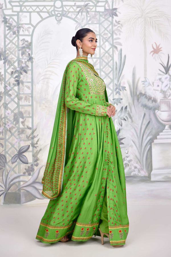 Green Anarkali Set.