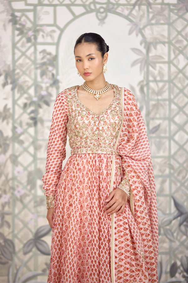 Rose Pink Anarkali Set.