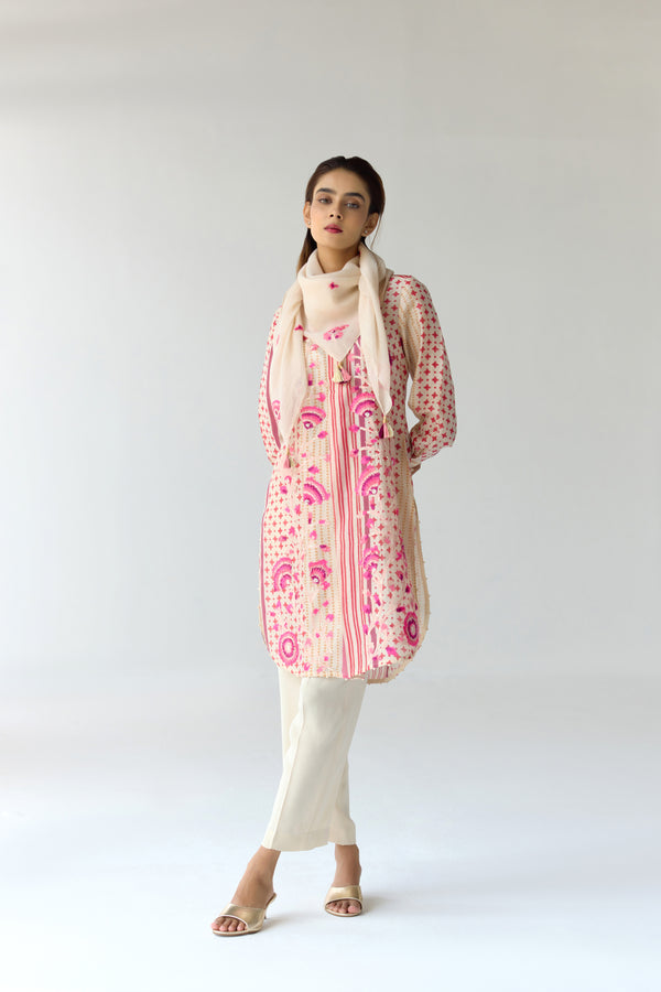 Almond White Kurta Set