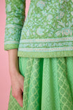 Irish Green Kurti Skirt Set.