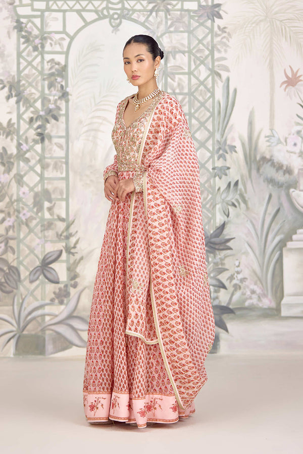 Rose Pink Anarkali Set.