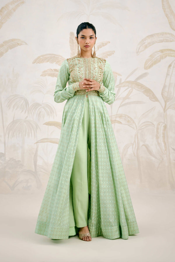 Sea Green Anarkali Set.