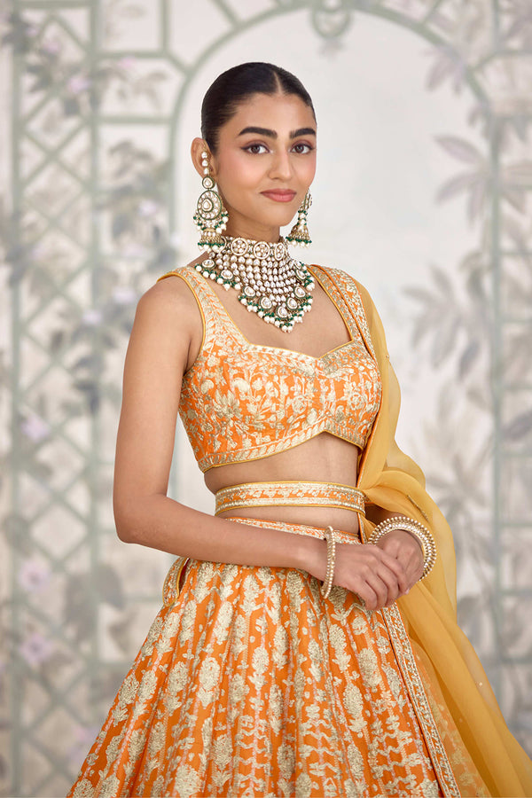 Marigold Orange Lehenga Set.