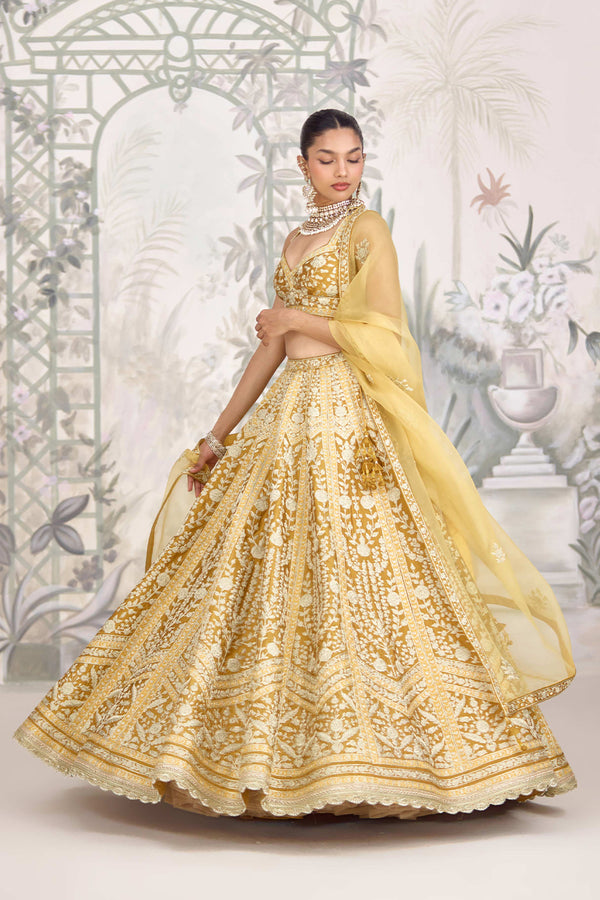 Yellow Mustard Lehenga Set.