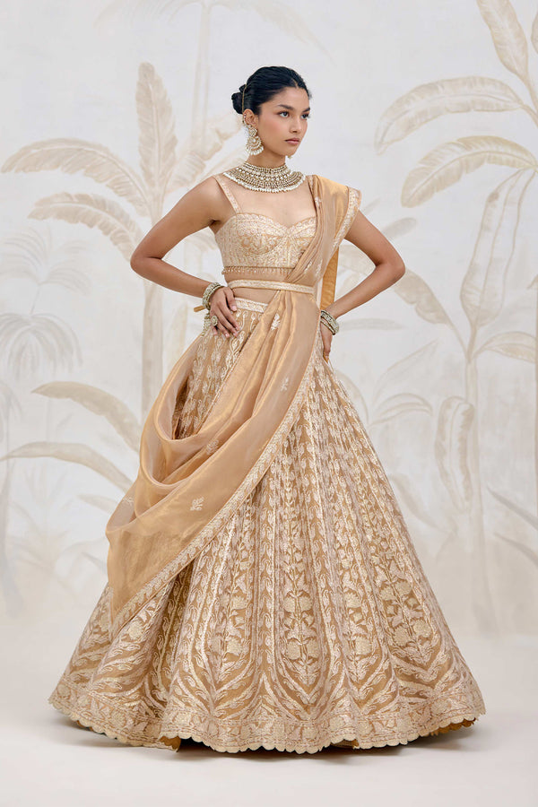 Gold Lehenga Set.