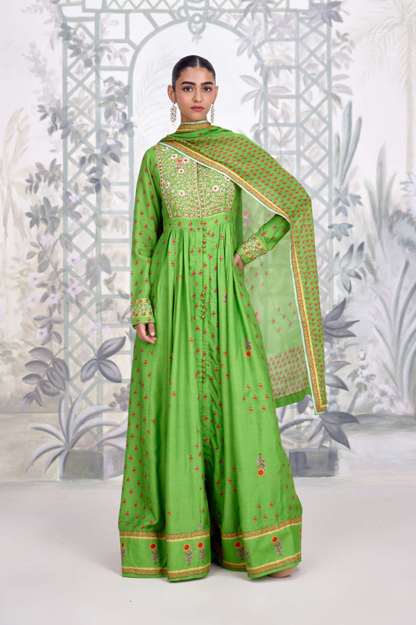 Green Anarkali Set.