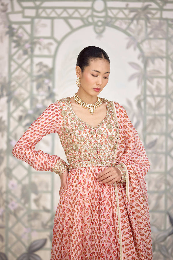 Rose Pink Anarkali Set.