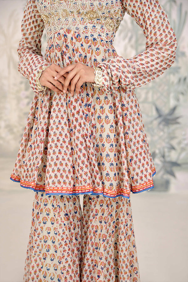 Birch White Sharara Set.