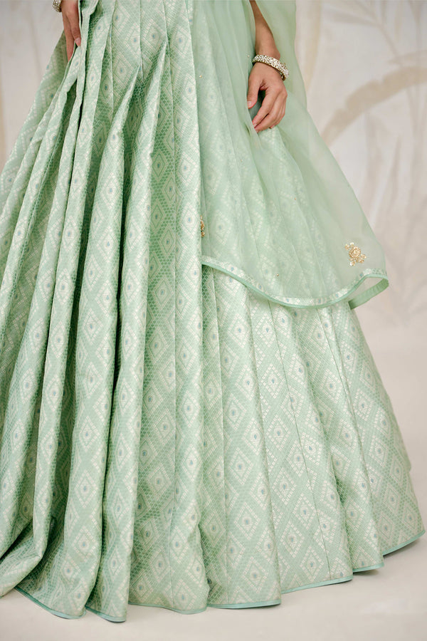 Secrest Green Lehenga Set.