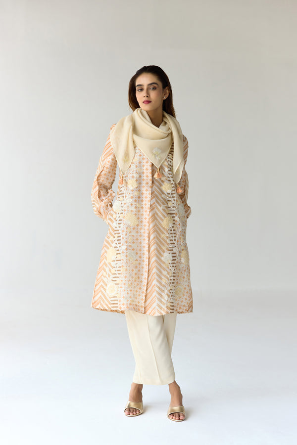 Almond White Kurta Set