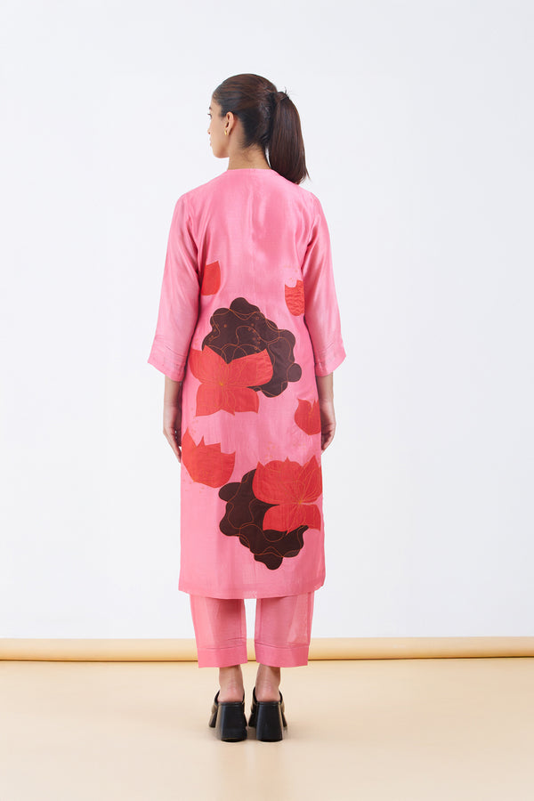 Salmon Pink Kurta Set.