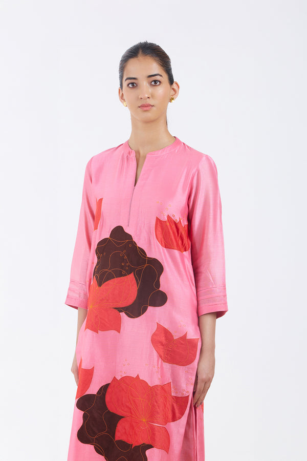 Salmon Pink Kurta Set.