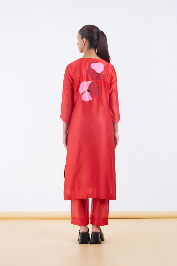 Red Kurta Set.