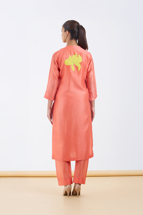 Peach Kurta Set.