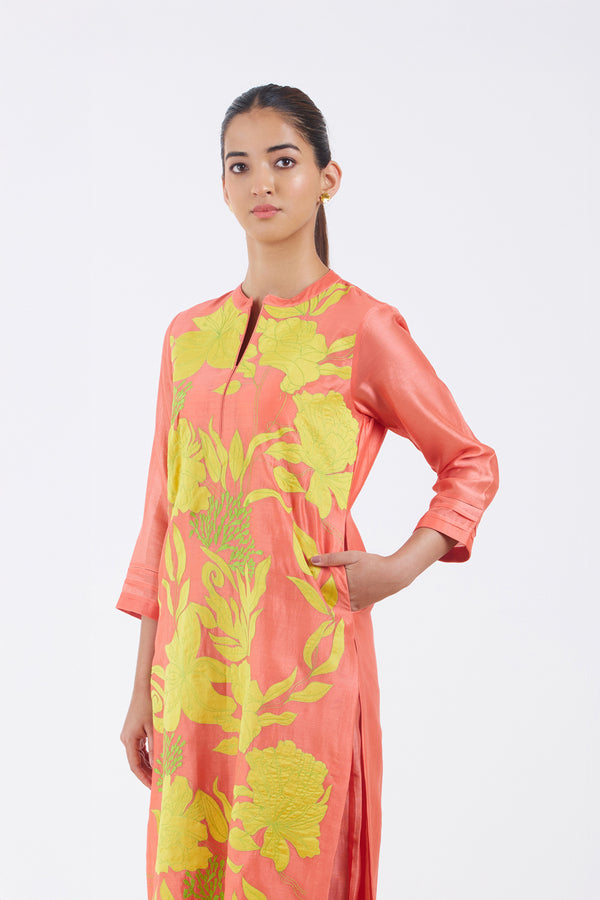 Peach Kurta Set.