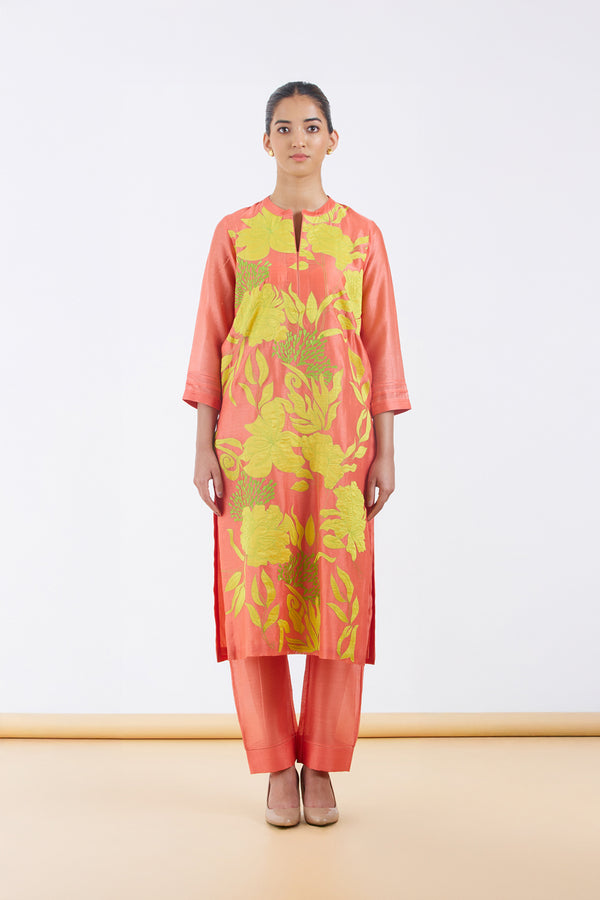 Peach Kurta Set.