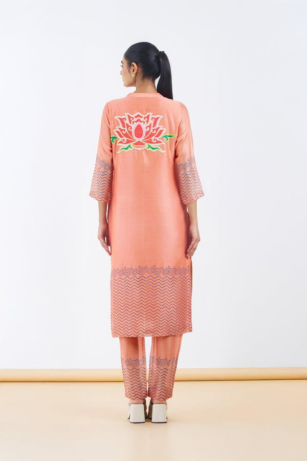 Peach Kurta Set.
