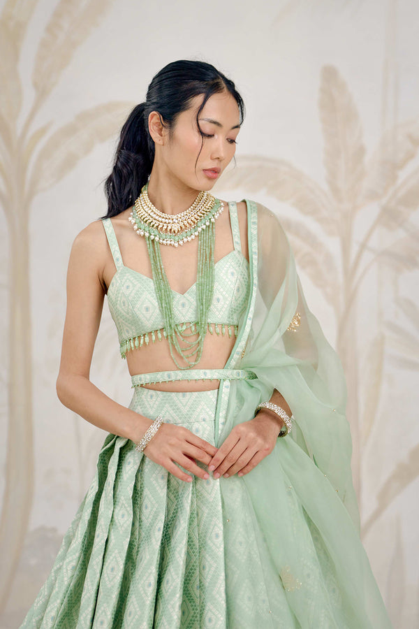 Secrest Green Lehenga Set.