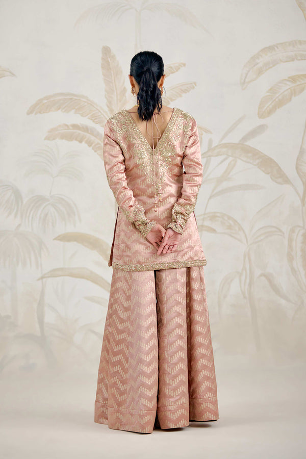 Old Rose Pink Sharara Set.