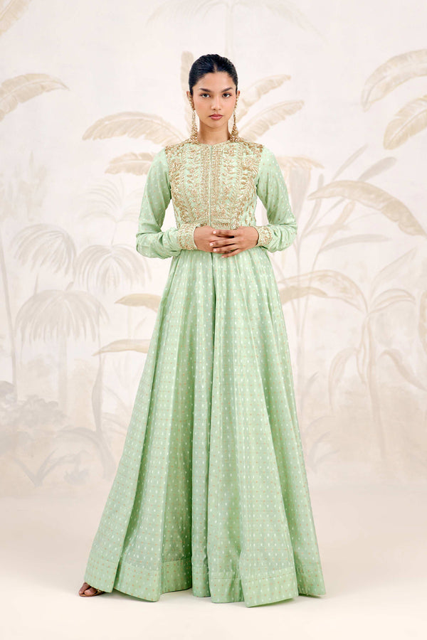 Sea Green Anarkali Set.