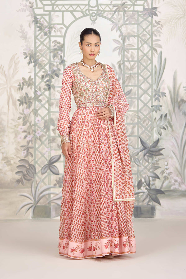 Rose Pink Anarkali Set.