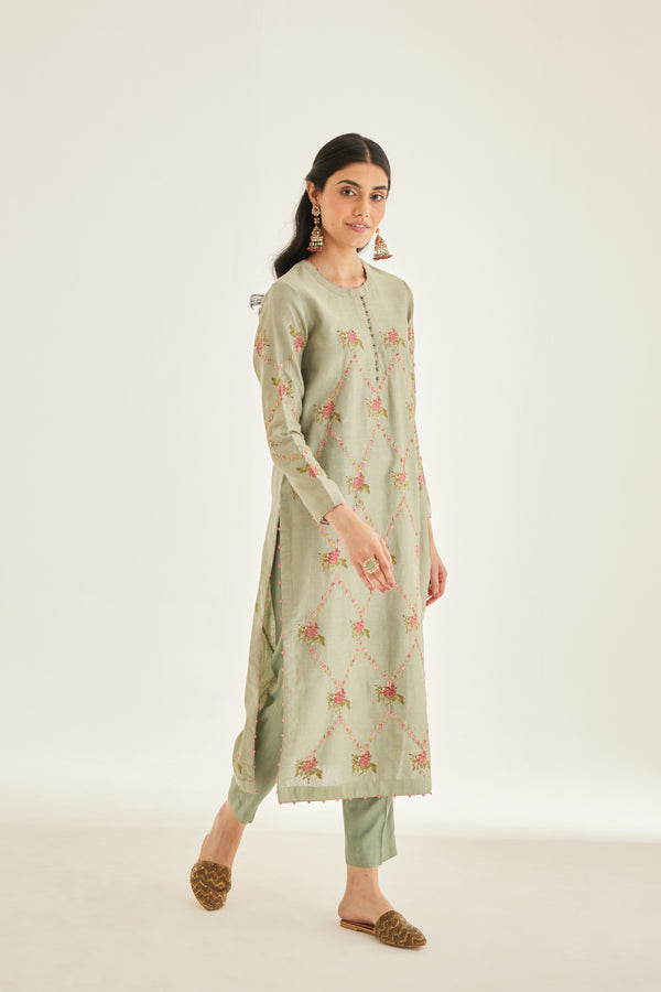 Basil Green Kurta Set