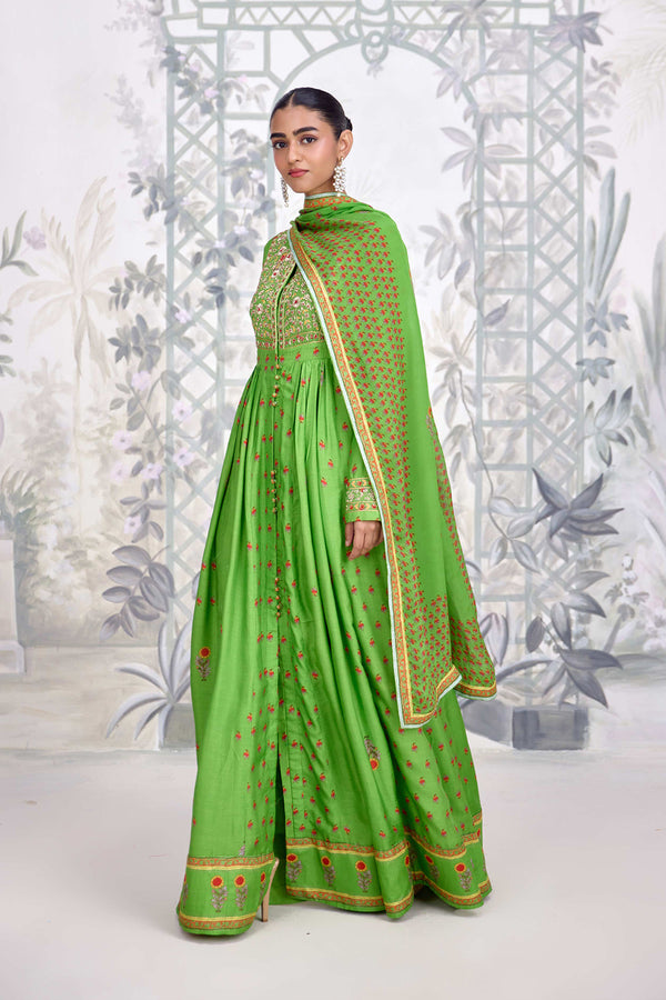 Green Anarkali Set.