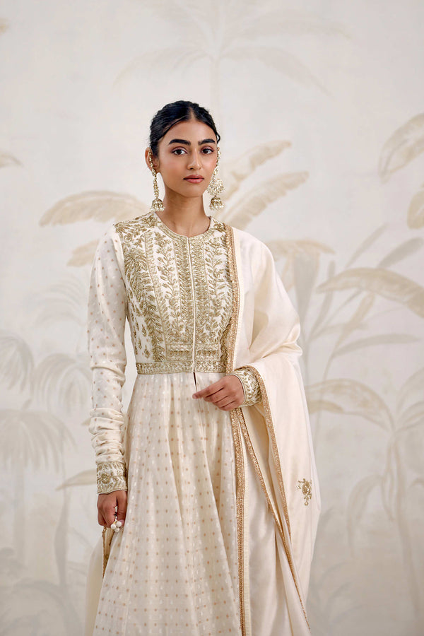 Ivory Anarkali Set.