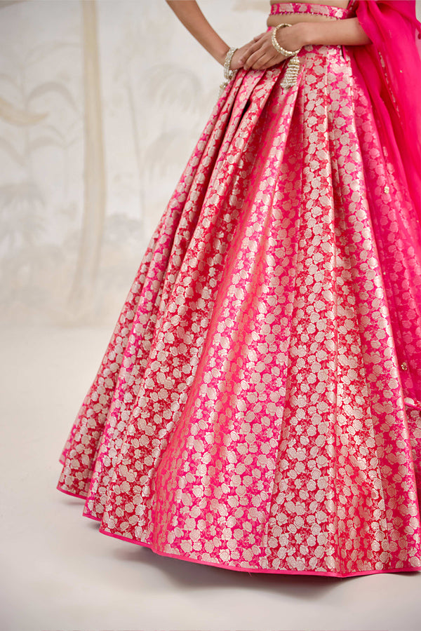 Fuchsia Pink Lehenga Set.