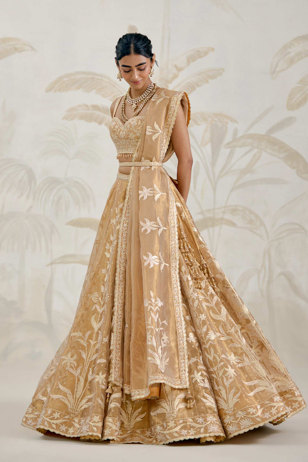 Gold Lehenga Set.