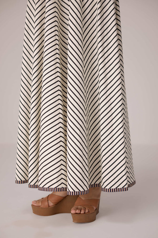 Panelled cotton maxi dress with buttoned front detailing