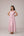 Blush pink panelled dress with contrast striped cord piping paired with a tie-up matching overlay