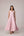 Blush pink panelled dress with contrast striped cord piping paired