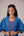 Blue striped cotton ensemble with open front overlay