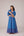 Blue striped cotton ensemble with open front overlay
