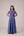 Blue and magenta striped full length fit and flare cotton dress
