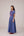 Blue and magenta striped full length fit and flare cotton dress