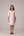 Relaxed cotton tunic dress in striped cotton panels, voluminous 3 quarter sleeves with textured cups.