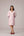 Relaxed cotton tunic dress in striped cotton panels, voluminous 3 quarter sleeves with textured cups.
