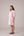 Relaxed cotton tunic dress in striped cotton panels, voluminous 3 quarter sleeves with textured cups.